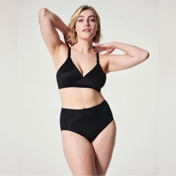 🆕 NWT SPANX Bra-llelujah Mama Nursing Bra Maternity Very Black Clip Down Cup XS - Picture 3 of 16